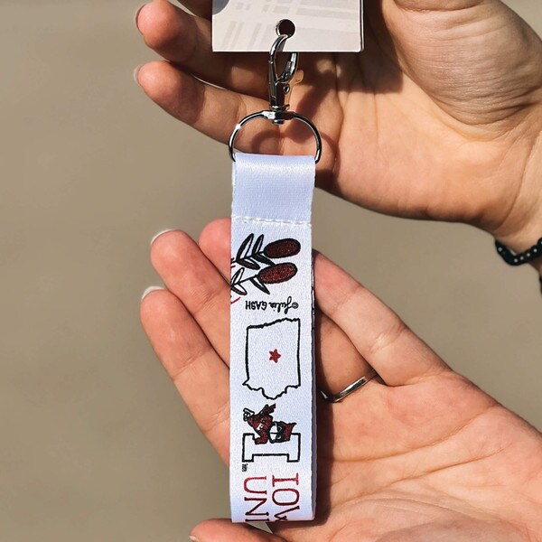 Julia Gash Iowa State Satin Keystrap Keychain (1"x4.5")